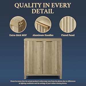 Oxford storage cabinet fluted sideboard buffet cabinet with adjustable shelves multifunctional console cabinet modern accent cabinet set of 2 sunwashed ash oak  urban country home decor