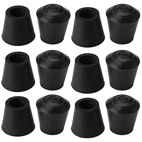 Chair Leg Floor Protectors,12mm 0.47 Inch Anti Slip Rubber Table Chair Leg Caps,Black, Fit Round Diameter 0.43"~0.47", 12 Pack Cover