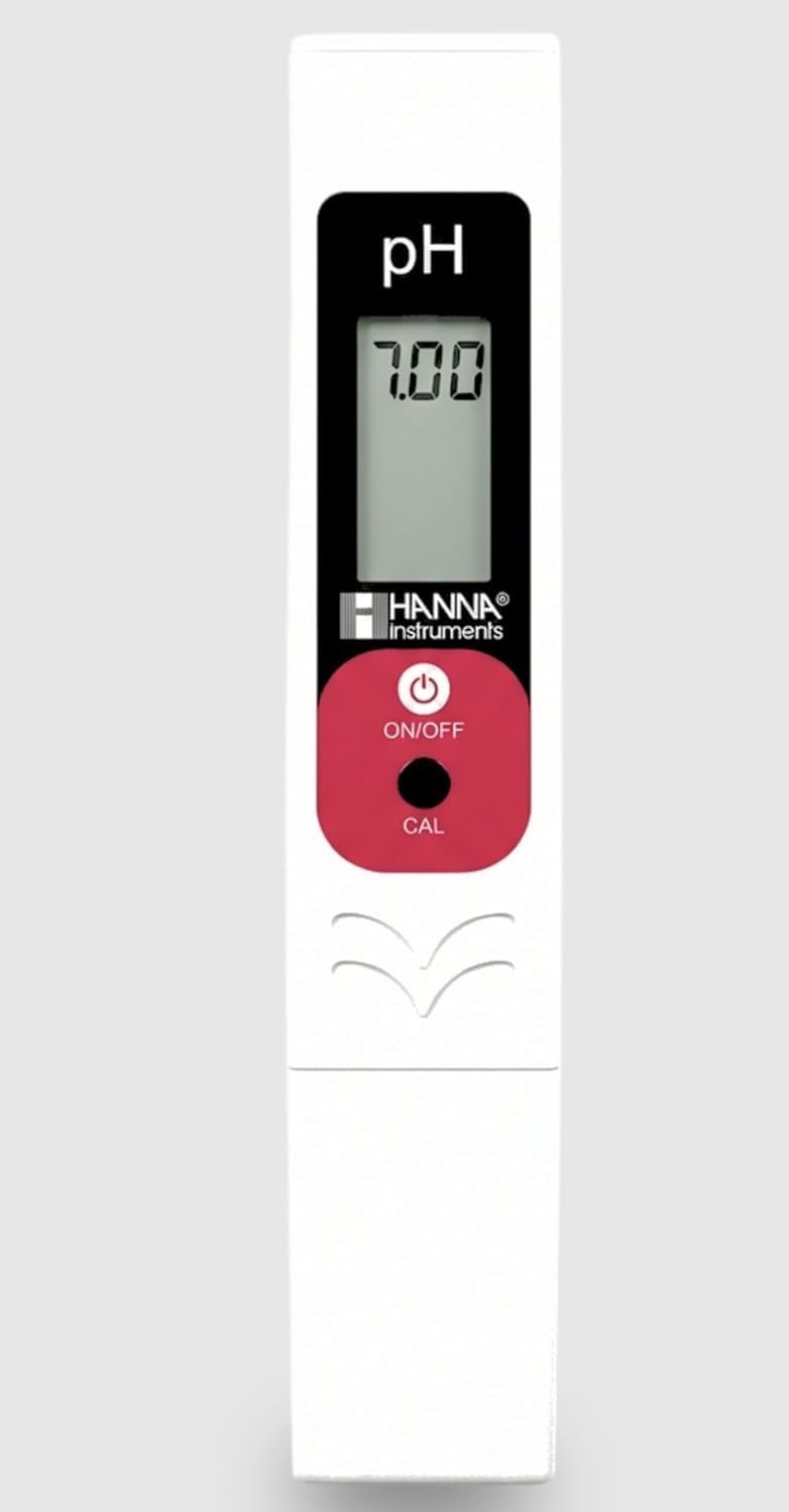 Digital pH Meter 0.00–14.00 pH Tester | 0.01 Resolution, ±0.1 Accuracy | LCD Display, 2-Point Calibration | Water, Aquarium, Lab & Hydroponics Testing (White)