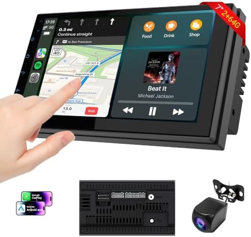 Car Accessories 7" HD Double Din Car Stereo with Carplay & Androi...