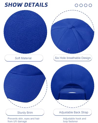 Image of Handepo 24 Pcs Blank Baseball Caps Adjustable Back Strap Unisex Blank Design Caps Plain Unisex Hats for Men Women