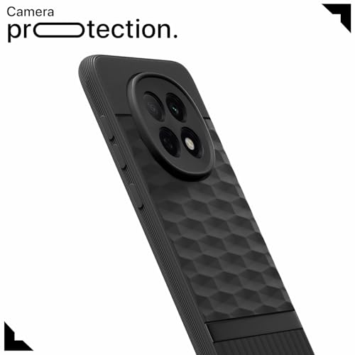 Image of Pikkme Back Cover for Oppo F29 5G Camera Protection 3D Hexa Cube Design Silicone Protective Bumper Case (Black)