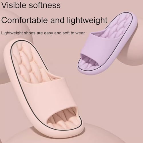 Pillow Slippers for Women, Non-Slip Massage Foam Shower Bathroom Home Floor Thick Sole Quick Drying Cloud Cushion Womens Mens Sandals(Green,Us 5.5-6)3