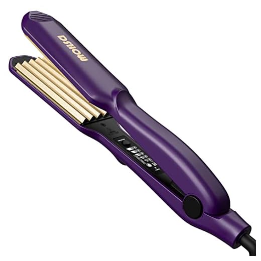 DSHOW Plancha de pelo de cerámica para cabello Crimper plancha para crepé de gran tamaño (Violeta)