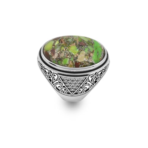 Bague en argent sterling pour homme style ottoman vintage avec micro saphir