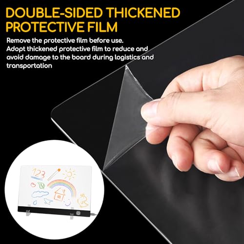 Led Zeichenbrett, 30x20cm Leuchtendes Zeichenbrett für Kinder mit 12 Farben Stift, Acryl Notiztafel Led Maltafel Kinder Drawing Board, Abwischbar, Notizblock, Schreibtafel, Memo