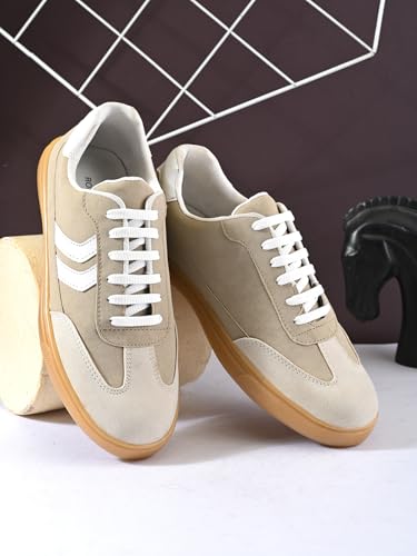 Image of STANPHORD Mens Tpkp 9623 Beige Men Everyday Lightweight Comfort Insole Lace-up Sneakers
