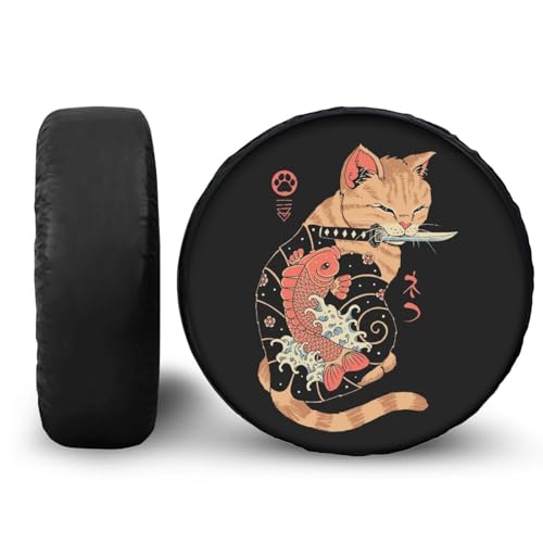 Image of XhuangTech Custom PU Leather Spare Tire Cover, Optional Print Car Wheel Covers, 14 /15 /16 /17 /18 Inch Multi-Size Personalized Private Pattern Customization- Weather and Dust Resistant, Universal Fit