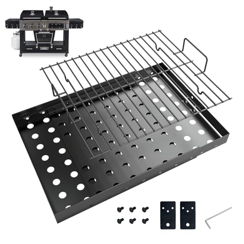 15-28 Inches Stretchable Charcoal Tray Replacement for Smoke Hollow 47183T-21 Chargriller PS9900 2190 6500 6800 8500 Adjustable Charcoal Grill Basket Ash Pan Part for Pit Boss Memphis I Expert 24