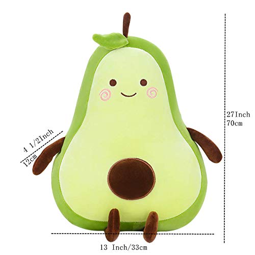 Xichen 27 Inch Green Large Simulation Avocado Plush Toy Doll Sleeping Pillow Doll Doll, Holiday Warm Gift Plush Toy Pillows (Seated) #TOP1