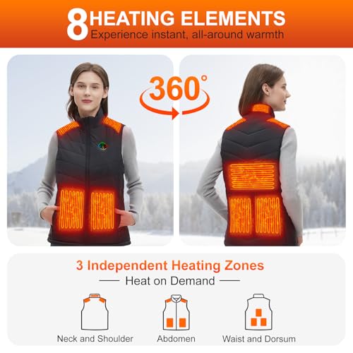 Hotrego Women's Heated Vest with Battery Pack and Smart Controller