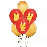 Avengers Iron Man Birthday Party Balloon Theme 8 piece Latex Set 12 Inch Super Hero emblem