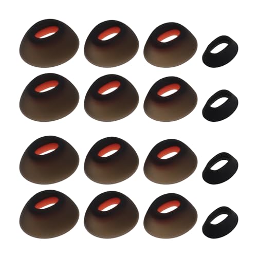 VGOL 8Pair Black Silicone Earplugs In-Ear Headphones Eartips Replacement Earbuds Headphone Attachments Compatible with JBL Tune Flex 4 Sizes (XS/S/M/L)