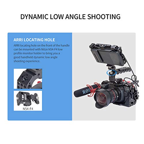 Nitze Stinger Handle Universal Top Handle Grip for Camera Cage with Built-in QR NATO Clamp - PA28-A