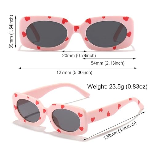 UV400 Heart Print Children Sunglasses Cute 2-8 Years Protection Eyewear Kids Rectangular Sun Glasses4
