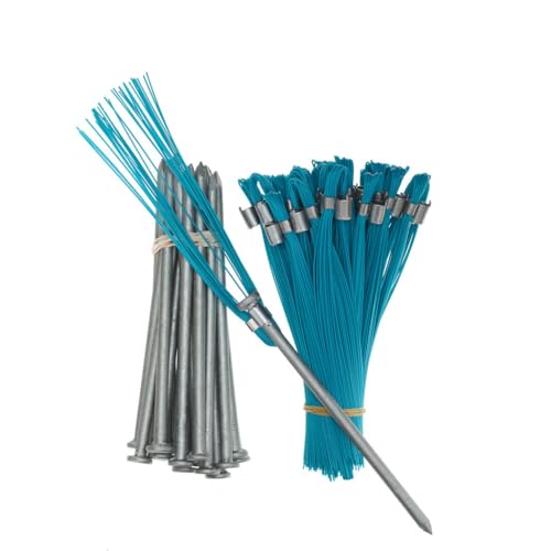 Trail Chasers 6" Survey Flags (Marking Whiskers) with Steel Stakes, Blue, 25 Pack â€“ Heavy Duty Ground Markers for Construction & Property Lines