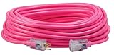 Southwire 2579SW000A Neon Outdoor Extension Cord, 100-Foot, Pink