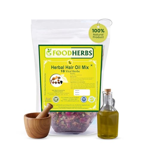 Foodberbs Premium Herbal Hair Oil Mix with 18 Ayurvedic Herbs