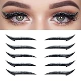【Material de seguridad】 La pegatina del delineador de ojos está hecha de un material autoadhesivo liviano, que es agradable para la piel y transpirable. Además, el adhesivo de delineador de ojos reutilizable es fácil de quitar sin tirar de la piel, por lo que puede usarlo con tranquilidad.