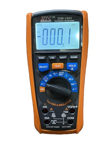 Image of HTC DIM 1503 Digital Handheld 1000 V Insulation Tester with AC /DC True RMS Multimeter By Skyking 