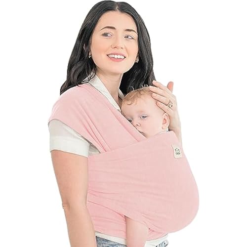 KeaBabies Baby Wrap Carrier, All in 1 Original Baby Carrier (Dusty Pink)