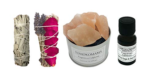 White Sage Smudge Kit (White Sage Lava Rock Essential Oil Diffuser)