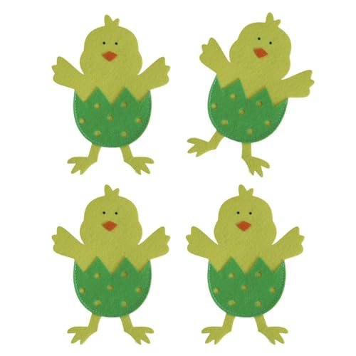4Pieces Easters Chick Flatware Sleeves Comfortable Easters Chick Tableware Pocket For Seasonal Festivities