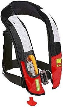 Top Safety Adult Life Jacket with Whistle - Auto Version Inflatable Lifejacket Life Vest Preserver PFD for Boating Fishing Sailing Kayaking Surfing Paddling Swimming - Adjustable Life Saving Vest