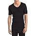 Price comparison product image DILLING Men's Quarter Sleeve V-Neck T-Shirt - Organic Merino Wool Black XXL