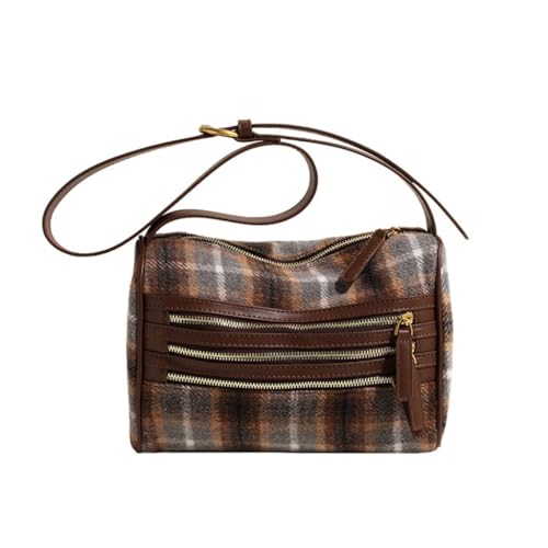 Modern Checkered Messenger Bag Crossbody Purse Handbag for the Chilly Months