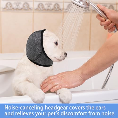 XFSRG Ohrenschutz Hund Geräuschreduzierung und Schutz Weiches Bequemes Verstellbare Haustiere Ohrenschützer für Angstlinderung Beruhigung(Grau/S)