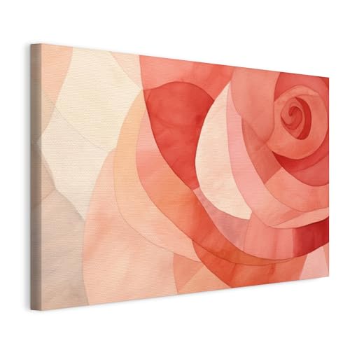 Tableau sur toile Pétales spiralés corail Wallero - Déco murale moderne 120x80 cm