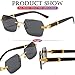 AIEYEZO Retro Rimless Sunglasses Rectangle Unisex Vintage Frameless Sun Glasses Fashion Square Tinted Glasses (Gold/Grey)