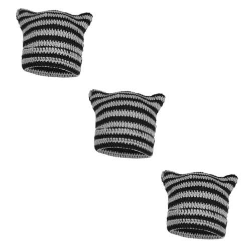 Bonnet femme hiver à oreilles de chat en maille douce confortable lot de 3 pièces LIFKOME