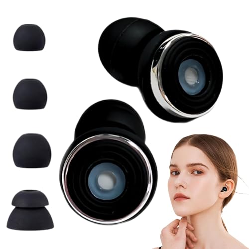 Reducción del ruido Plugs para los oídos – tapones ergonómicos de silicona para dormir – tapones para los oídos portátiles, tapones para los oídos con pruebas de sonido para dormir, viajar, trabajar