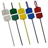 Naviurway Nylon Wire Tags 5 Colors Assorted Write on Ethernet Wire Zip Ties Self Locking Electrical Cable Label Strap Power Cord Marker 50Pack