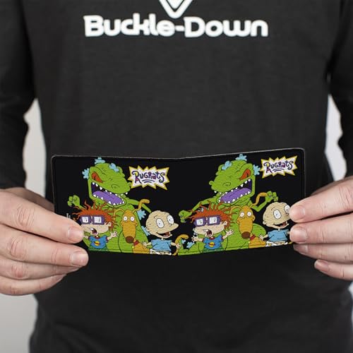 Rugrats Men's Standard Buckle-Down PU Bifold Wallet Reptar w/Chuckie Spike & Tommy, Multicolor, One Size4