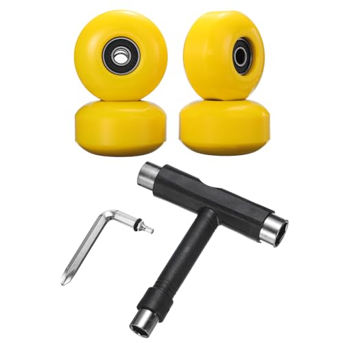 Roues de skateboard 52mm 95A PATIKIL avec roulements noirs et clé en T pour street et cruiser