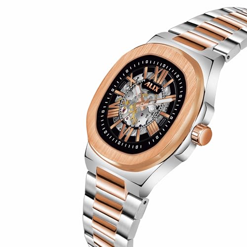 Image of ALIX AL2904 Automatic Mechanical Self-Winding Skeleton Dial 30 ATM Waterproof with Stainless Steel Band Wrist Watch