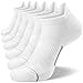 FITRELL 6 Pack Men's Ankle Running Socks Low Cut Cushioned Athletic Sports Socks, Shoe Size 12-15, White+Gray