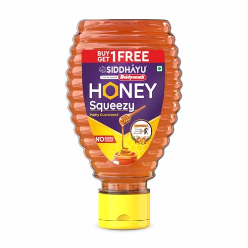 Image of Baidyanath Asli Ayurved Honey 450g squeezy (225G X 2) | Natural Immunity Booster | Pure & Wholesome - Weight Loss Support, Radiant Skin, Cough & Cold Defense | No Added Sugar