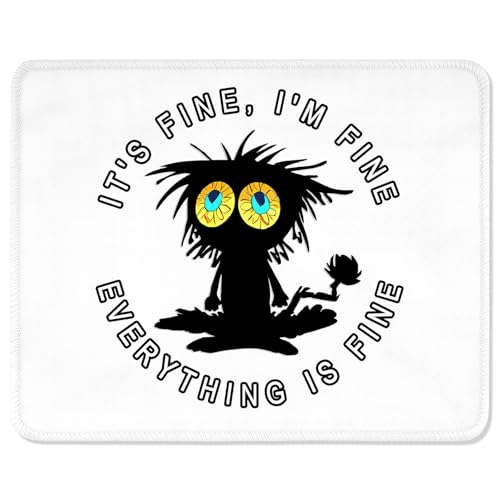 ITNRSIIET Mouse Pad with Stitched Edges, Premium-Textured Mouse Mat Pad, Non-Slip Rubber Base Mousepad for Gaming Laptop Computer & PC 260×210×3mm,Funny Black Cat