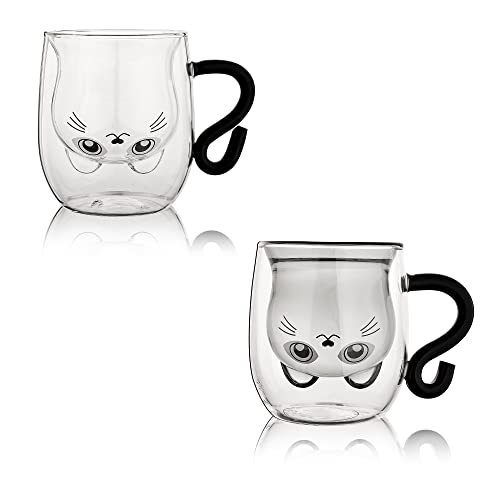 Regalo perfetto: questo set di tazze per gatti ha una confezione squisita ed è pratico, soddisferà sicuramente il tuo amante, famiglia, parente, amico o collega. È un regalo perfetto per la festa della mamma, il compleanno e Natale o un bel regalo per te stesso.