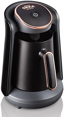 Arzum Okka Minio Turkish Coffee, Mocha Machine, Cyprus and Greek Coffee Machine, 1-4 Cups, 480 W, Black/Copper
