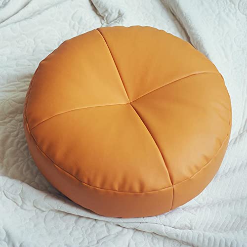 KKXXYQFC Japanese Futon Round Leather Seat Cushion - Thick 50x50x12cm Ottoman Pillow for Living Room Chair Pad Home Decor Stylish Floor Cushion