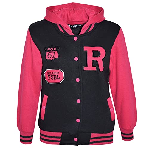 Baseball Hooded R Fashion FOX Jacket Varsity Style Coat Long Sleeves Casual Fashion For Girls Boys Age 2-13 Years