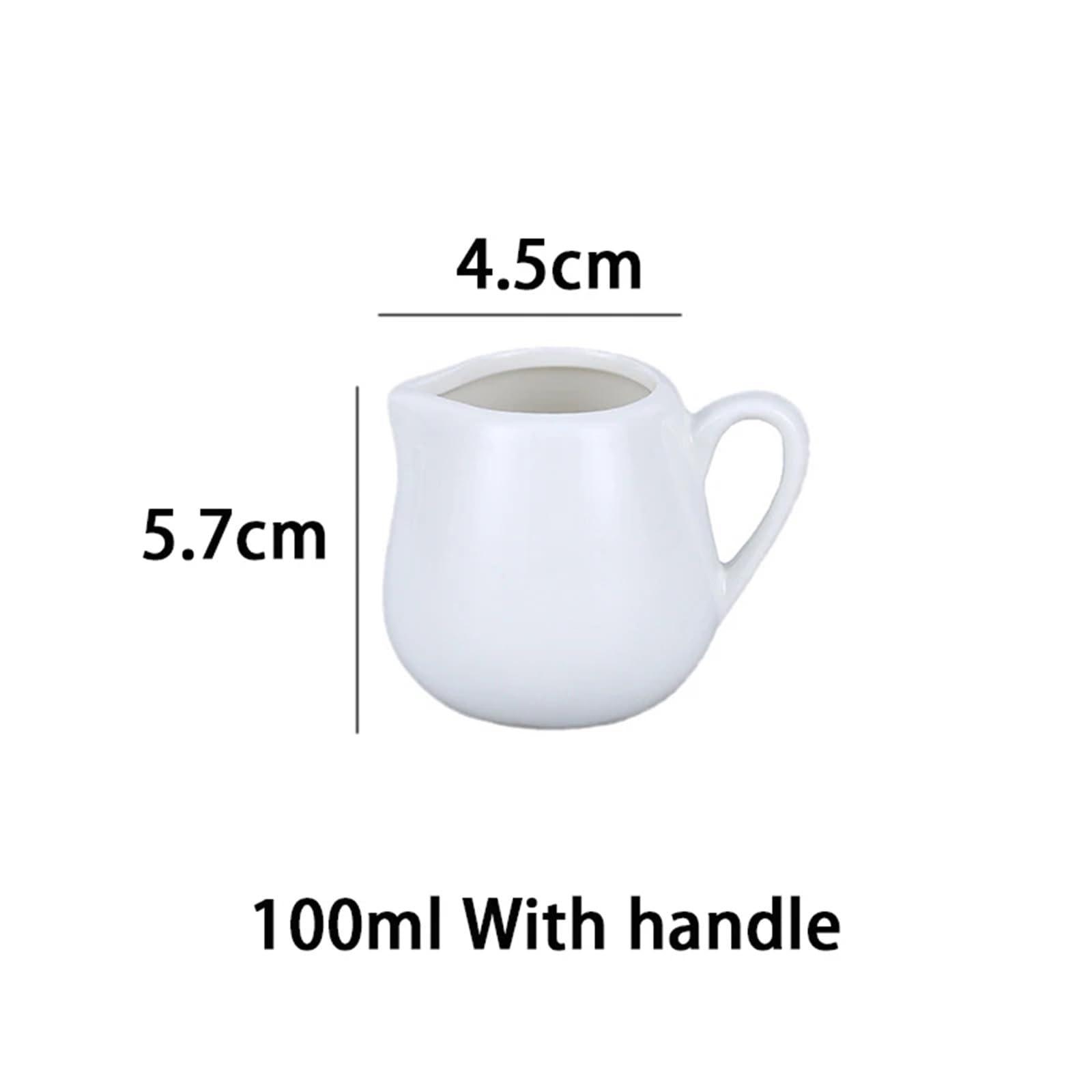 2 pezzi mini brocca for latte in ceramica con manico brocche for crema di caffè espresso tazza for salsa da cucina for for per Latte con Coperchio(White B,100ml)