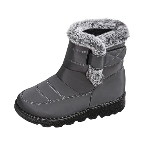 Bottes de neige mi-mollet en velours gris taille 40 chic et chaud