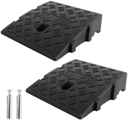2PCS Kerb Ramps for Cars 7cm/2.76in Rise Heavy Duty Curb Ramp Bla...