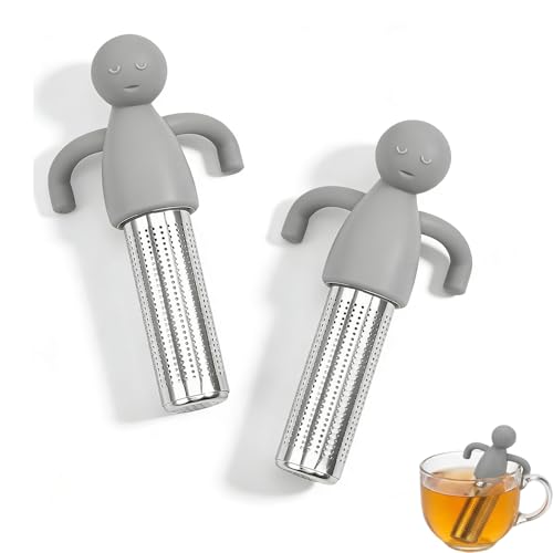 Juego de 2 Infusor de té, infusor de té reutilizable, filtro de estilo perezoso con asa de otoño, colador de té para té a granel y taza, ideal para preparar tu té favorito